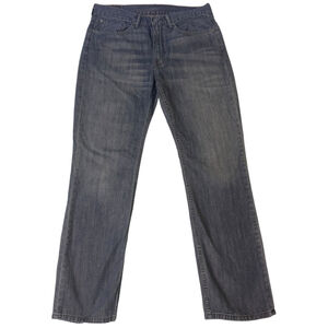 Men's Levi's 514 Straight Jeans Waist 34x32 Medium Washed Wiskered